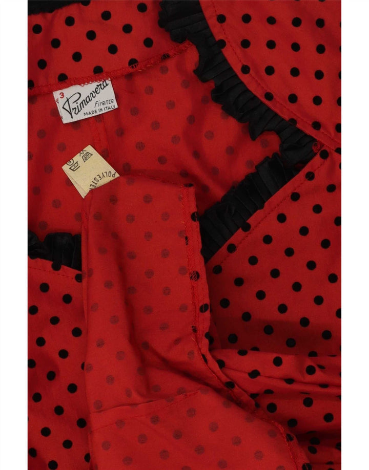Primavera Firenze skjortebluse til kvinder US 3 Lille rødplettet polyester
