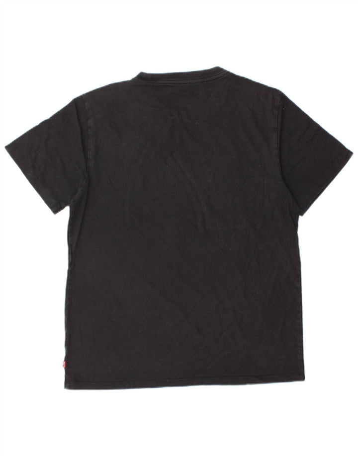 Levi's Dame Standard Grafisk T-Shirt Top UK 14 Medium Sort
