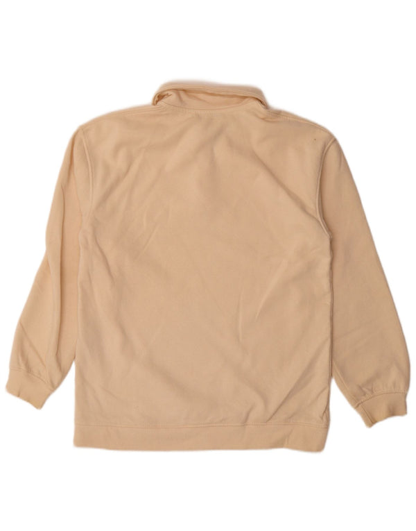 Zara Dame Polo Neck Sweatshirt Jumper UK 10 Small Beige Bomuld