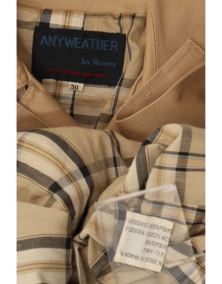 Vintage Dame Dobbeltradet Trench Coat IT 50 XL Beige Polyester
