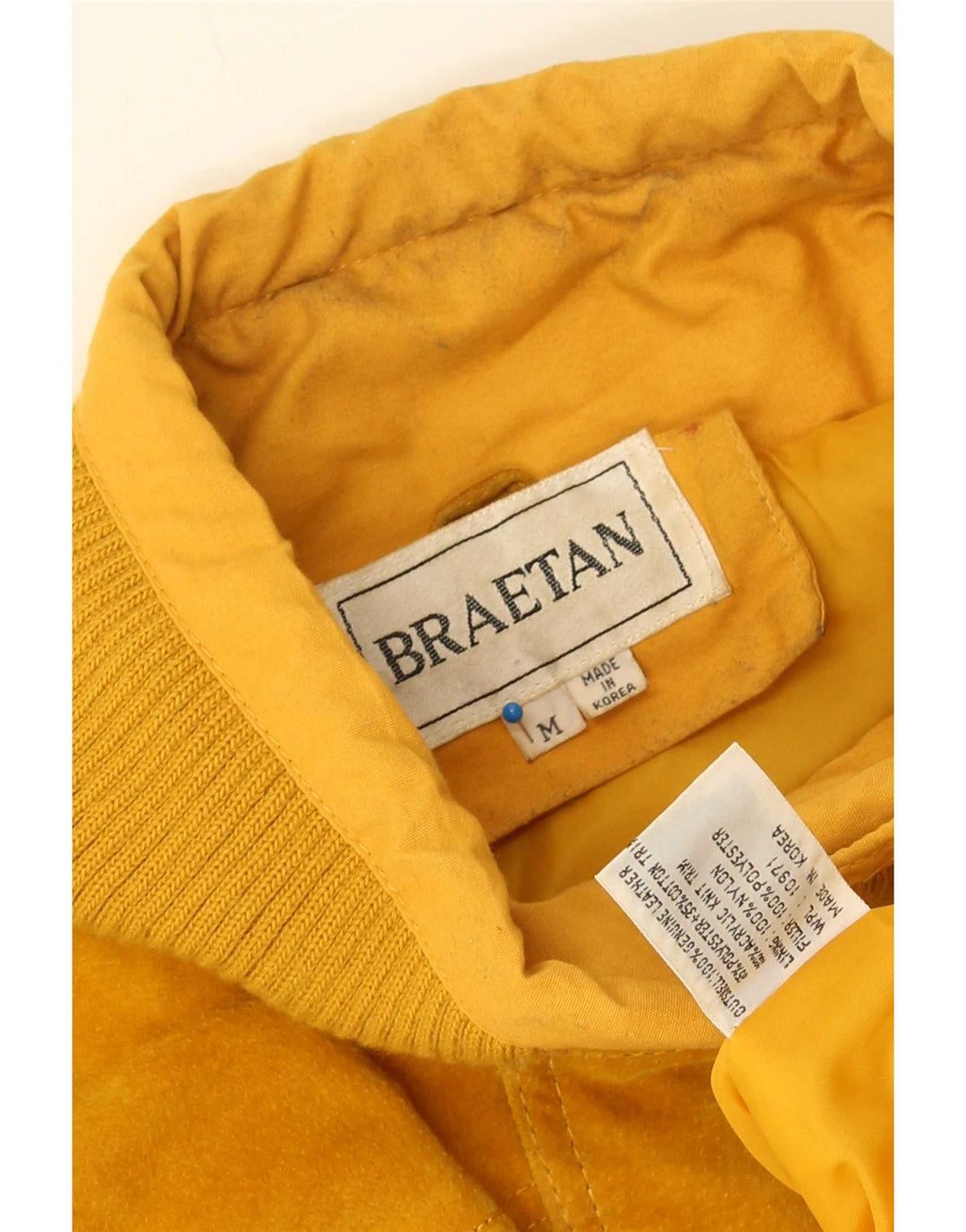 Braetan Herre Læderjakke UK 38 Medium Gul