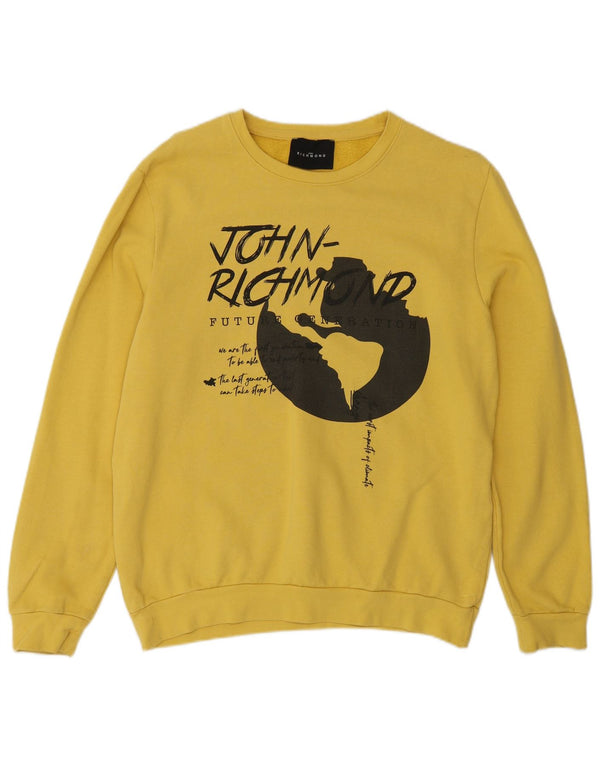 Richmond Boys Grafisk Sweatshirt Jumper 15-16 år Gul Bomuld