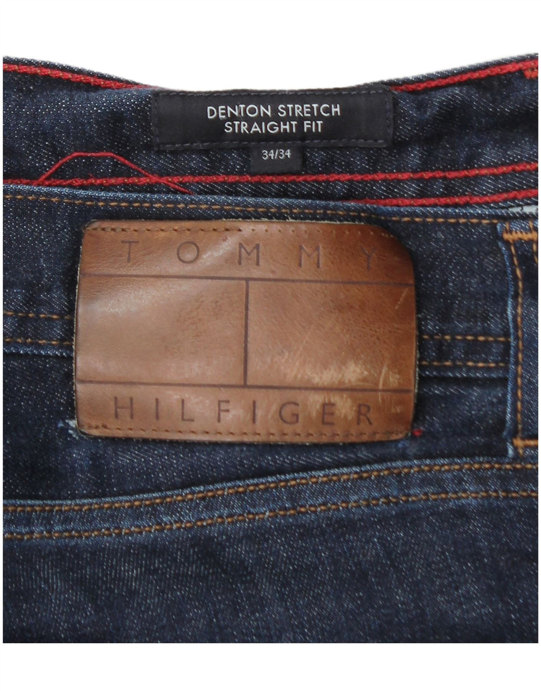TOMMY HILFIGER Herre Denton Straight Jeans W34 L34 Marineblå Bomuld