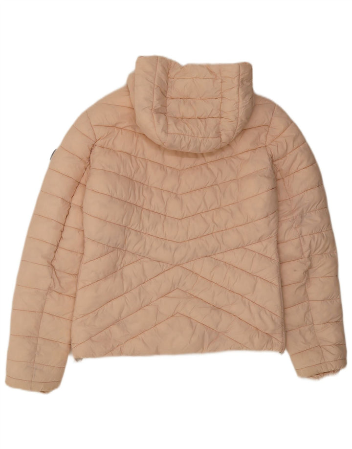 Superdry Polstret hættejakke til kvinder UK 10 Small Pink Nylon
