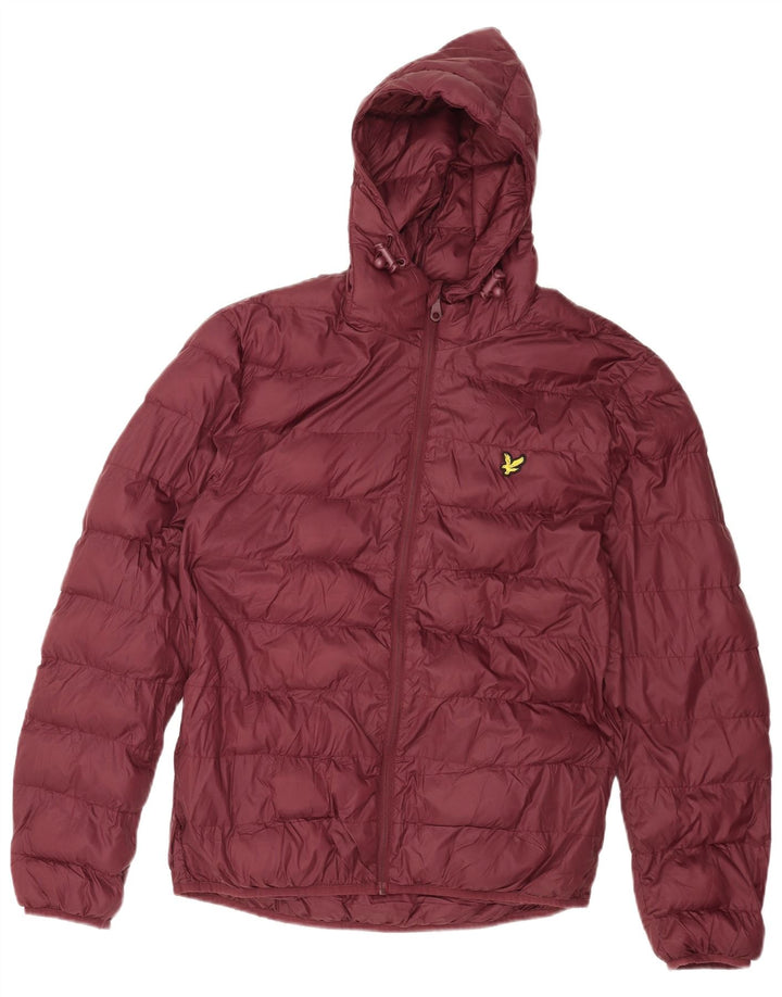 Lyle & Scott Herre hættepolstret jakke UK 40 Stor rødbrun nylon