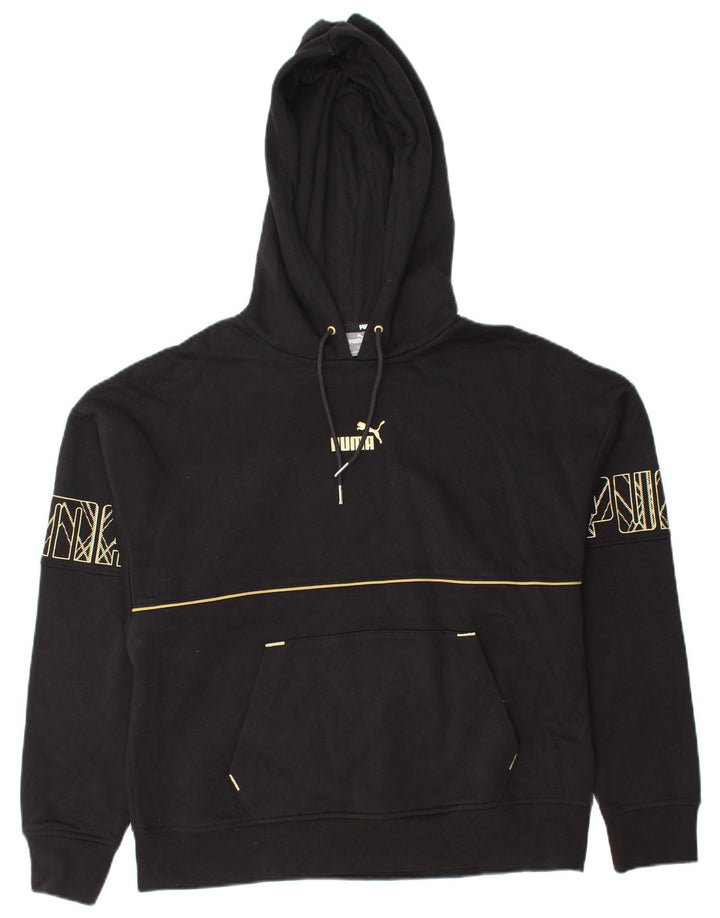 PUMA Grafisk hættetrøje til kvinder UK 14 Medium Sort bomuld