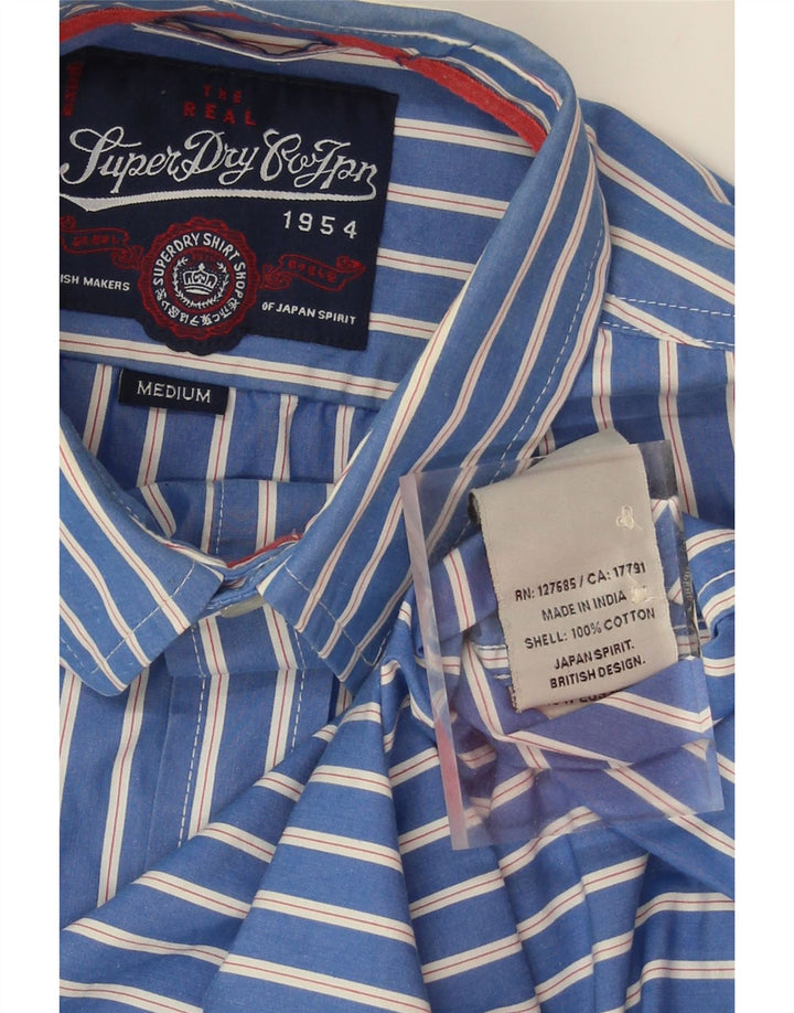 SUPERDRY Mens Shirt Medium Blue Striped Cotton Vintage Superdry and Second-Hand Superdry from Messina Hembry 