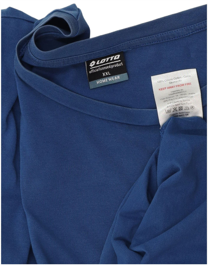 Lotto Herre T-Shirt Top 2XL Blå Bomuld