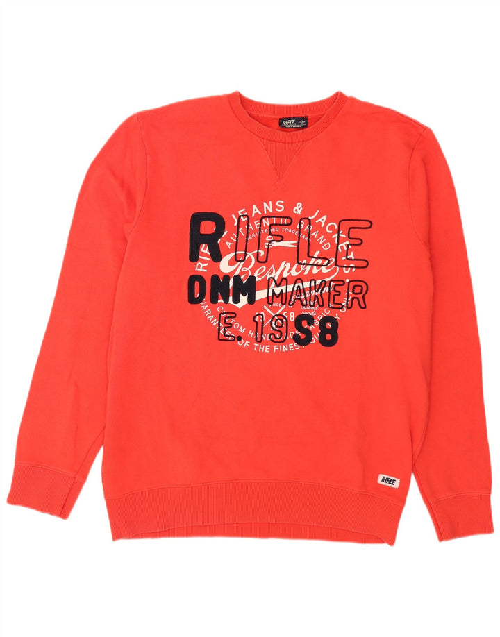 Rifle Herre Grafisk Sweatshirt Jumper 2XL Rød Bomuld
