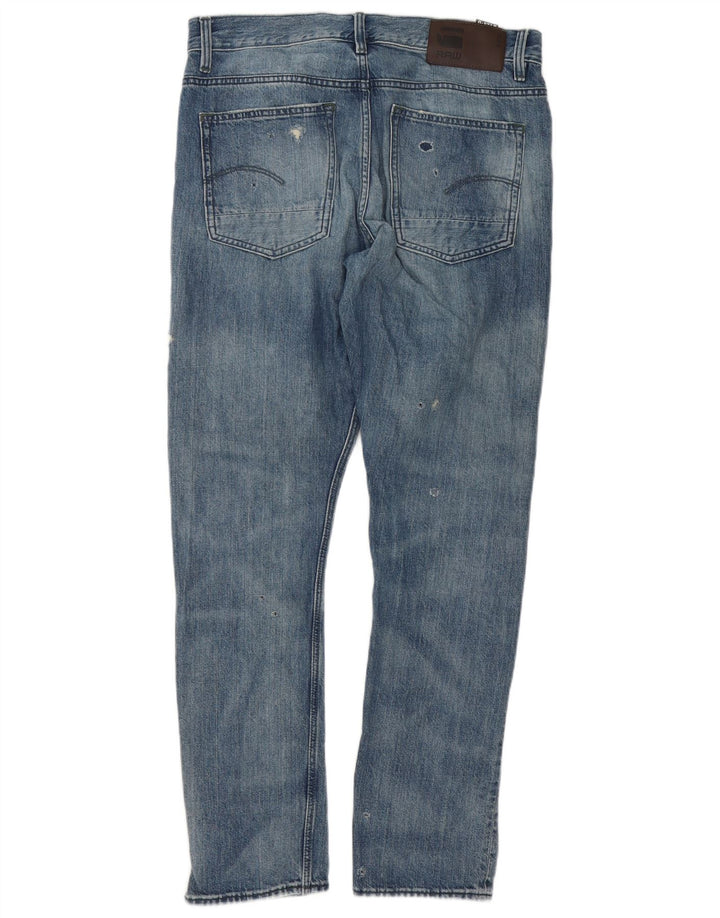 G-Star Herre Distressed Straight Jeans W32 L32 Blå Bomuld