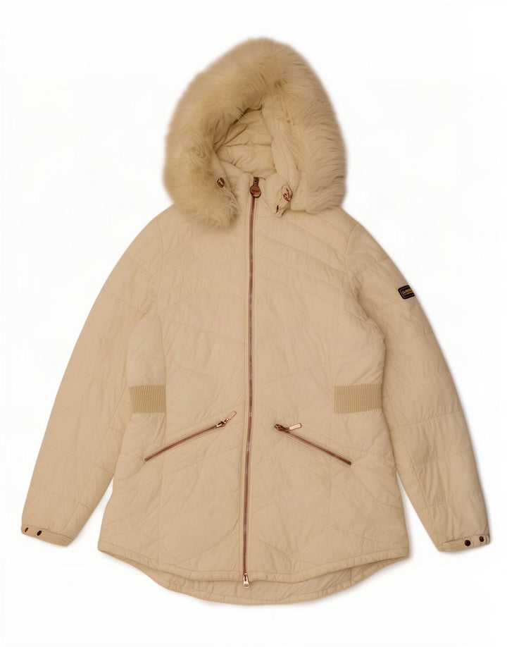 Barbour Polstret hættejakke til kvinder UK 16 Large White