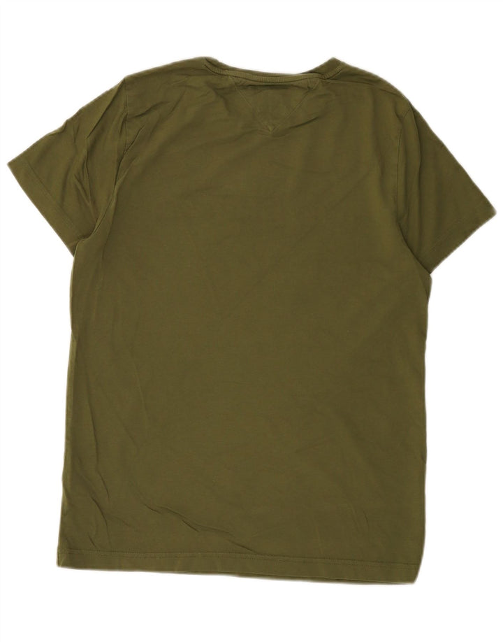 TOMMY HILFIGER Herre grafisk T-shirt Top Lille Khaki Bomuld