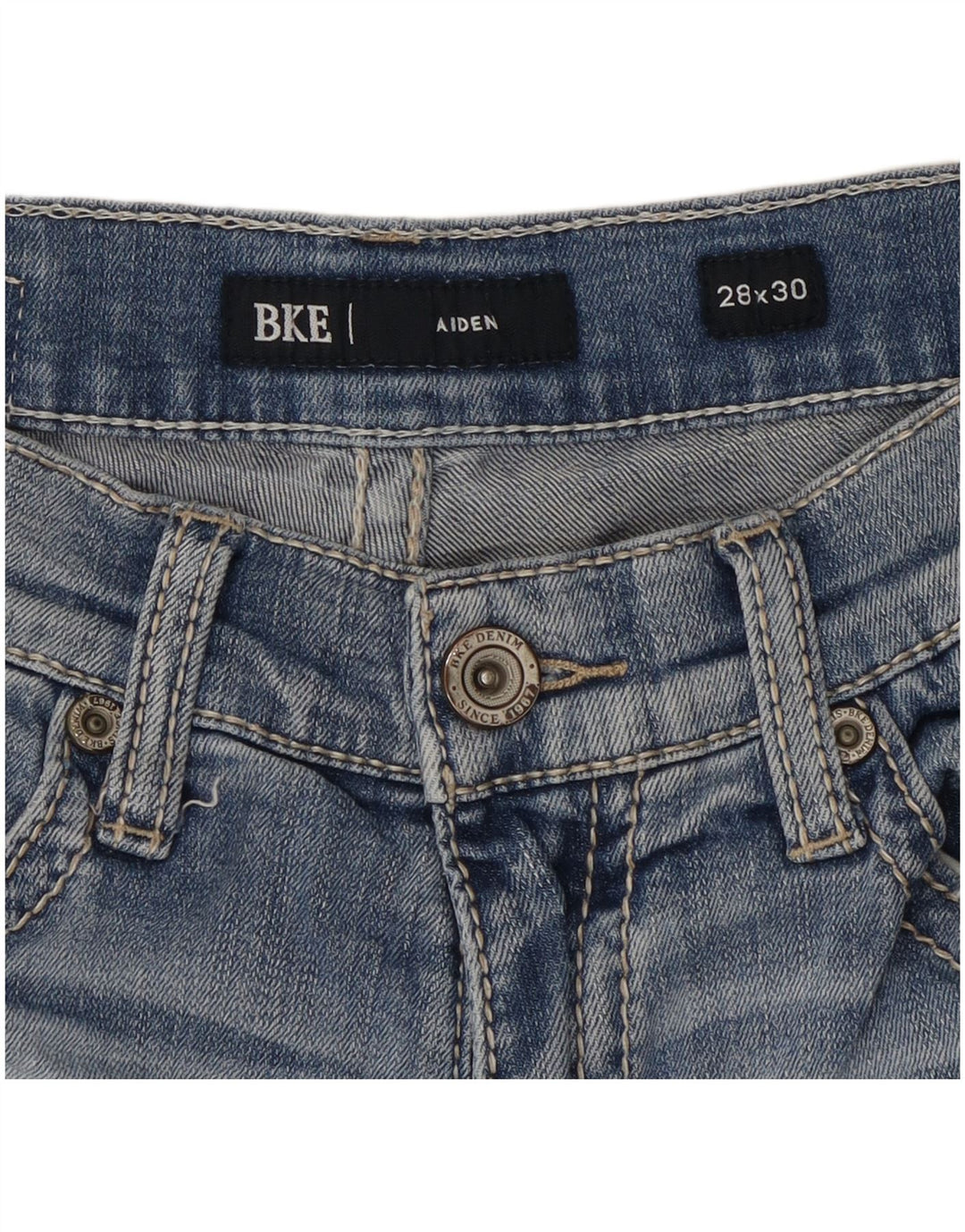 BKE Dame Aiden Straight Jeans W28 L30 Blå Bomuld