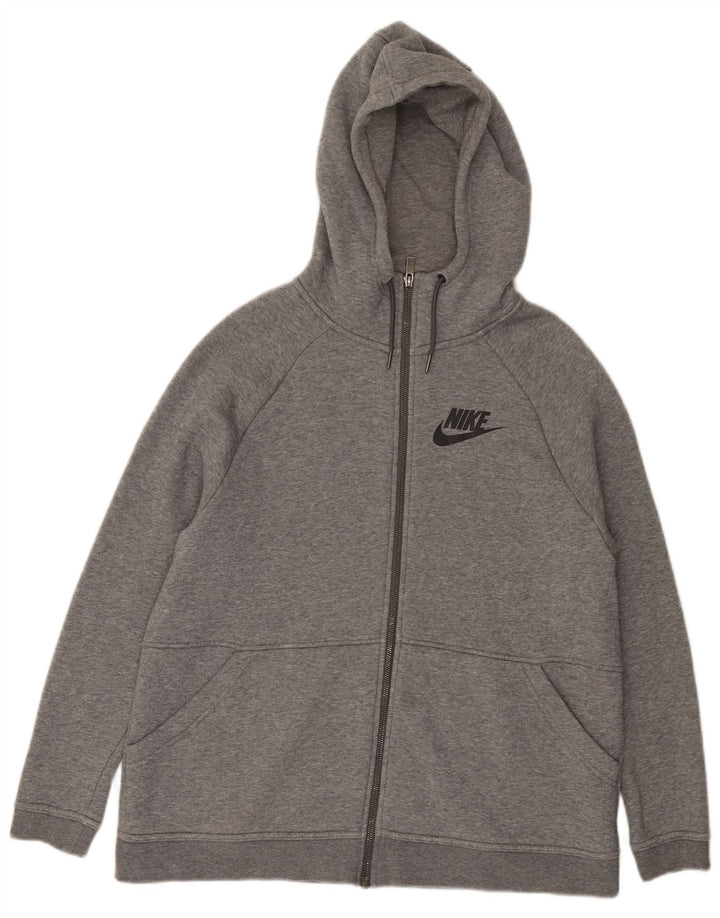 Nike hættetrøje med lynlås til mænd Stor grå flækket bomuld
