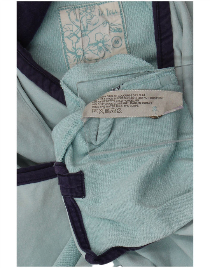 FAT FACE Dame Sweatshirt Jumper UK 16 Stor Blå Bomuld