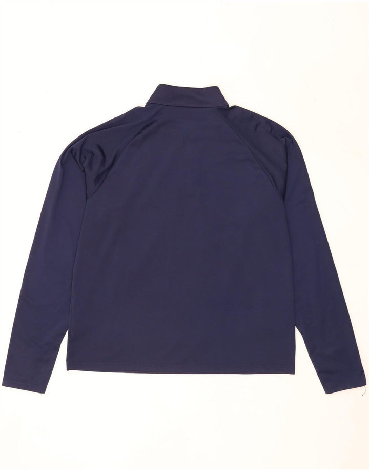 Puma Herre Zip Neck Pullover Træningsdragt Top XL Navy Blue Colourblock