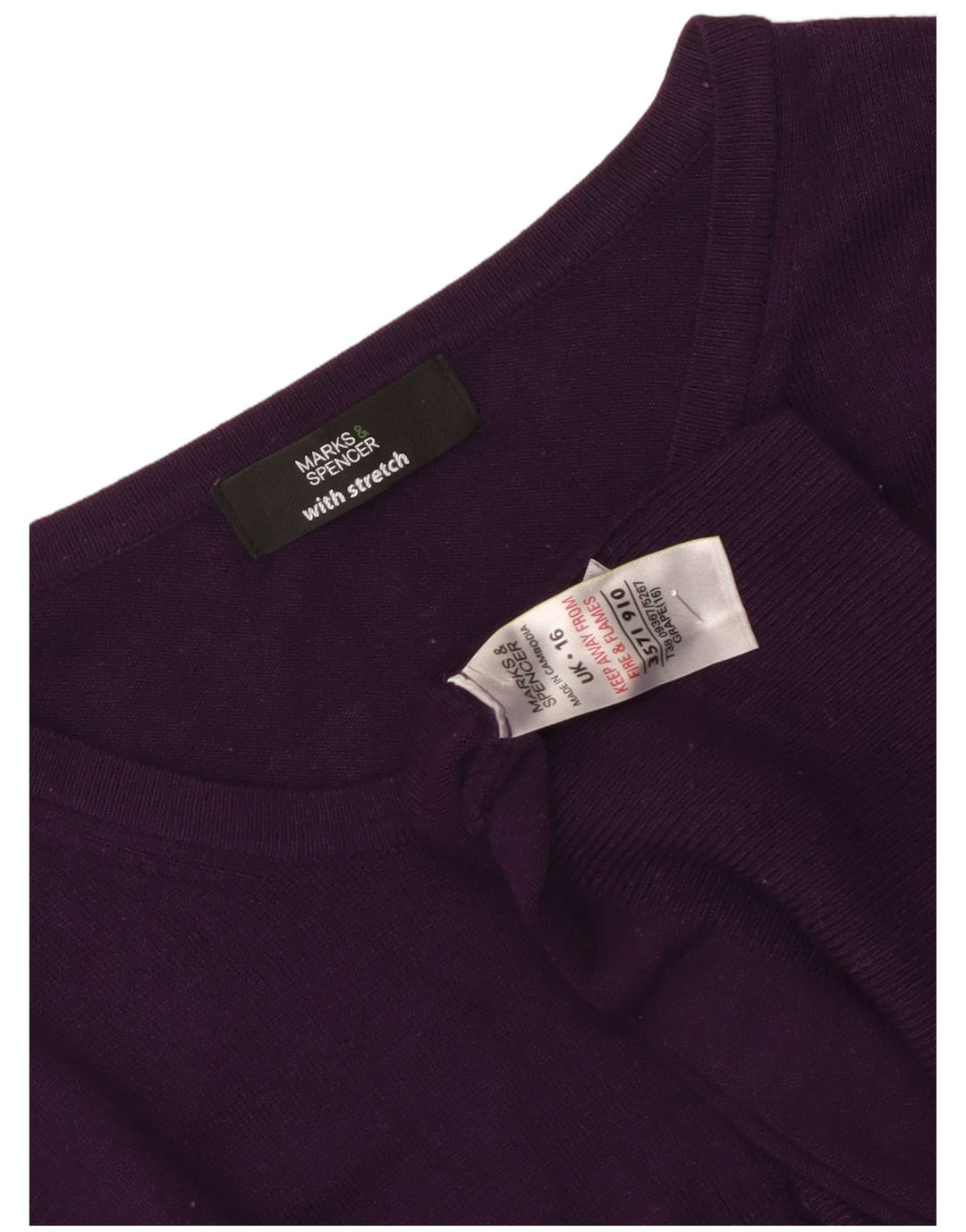 Marks & Spencer Dame Cardigan Sweater UK 16 Large Purple Viscose