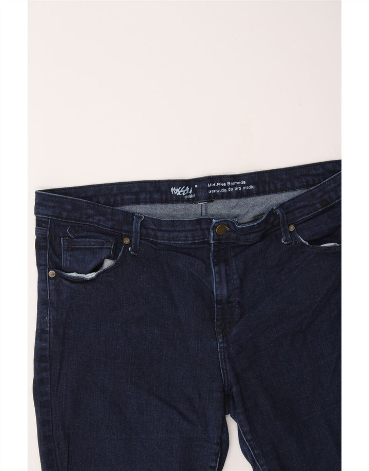 MOSSIMO Womens Bermuda Mid Rise Denim Shorts W36 XL Navy Blue Vintage Mossimo and Second-Hand Mossimo from Messina Hembry 