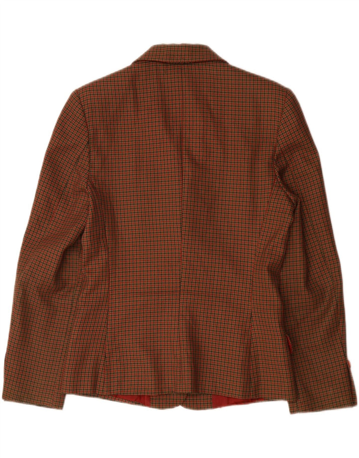 L'Equipe Dame 3-knaps blazerjakke UK 14 Medium Brown Houndstooth