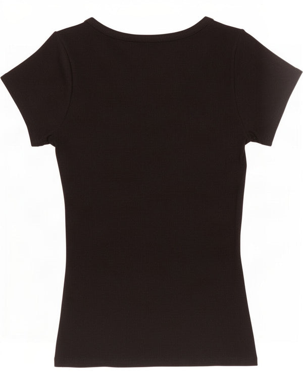 Guess Womens T-Shirt Top UK 8 Small Black Cotton