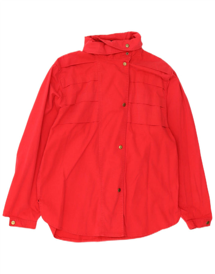 Louis London Dame Overshirt Skjorte UK 14 Medium Rød Bomuld