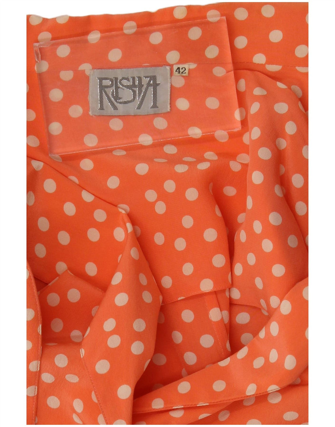 Vintage kortærmet blazerjakke til kvinder IT 42 Medium Orange Polka Dot