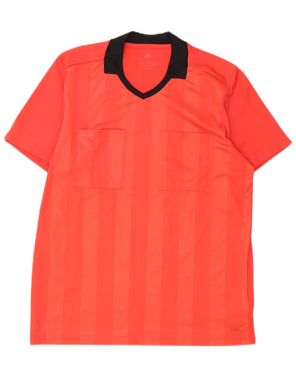 Adidas Mens T-Shirt Top Large Red Colourblock Polyester