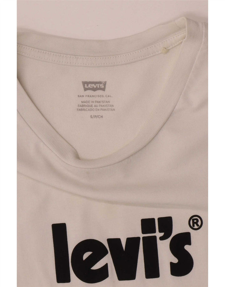 Levi's Dame Grafisk T-Shirt Top UK 10 Small White