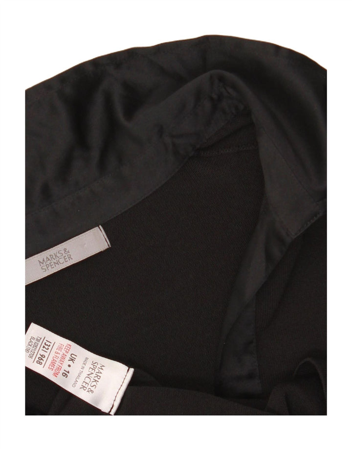 MARKS & SPENCER Womens Pullover Shirt Blouse UK 16 Large  Black Polyester Vintage Marks & Spencer and Second-Hand Marks & Spencer from Messina Hembry 