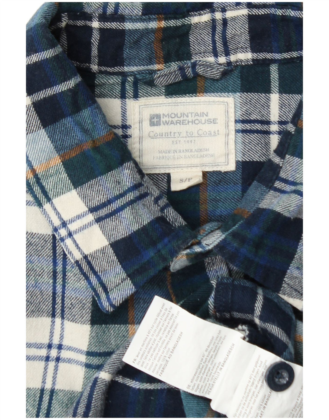 Mountain Warehouse Herre flannel skjorte lille blå ternet bomuld