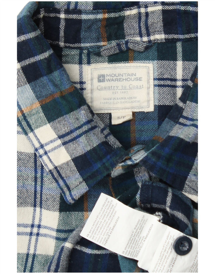 Mountain Warehouse Herre flannel skjorte lille blå ternet bomuld