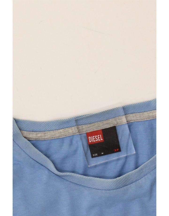 DIESEL Herre T-Shirt Top Medium Blå Bomuld