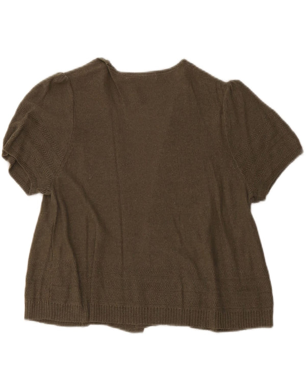 Marks & Spencer kortærmet cardigantrøje til kvinder UK 14 Medium Khaki