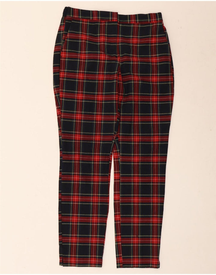 ZARA lige chinosbukser til kvinder Medium W28 L27 sort ternet polyester