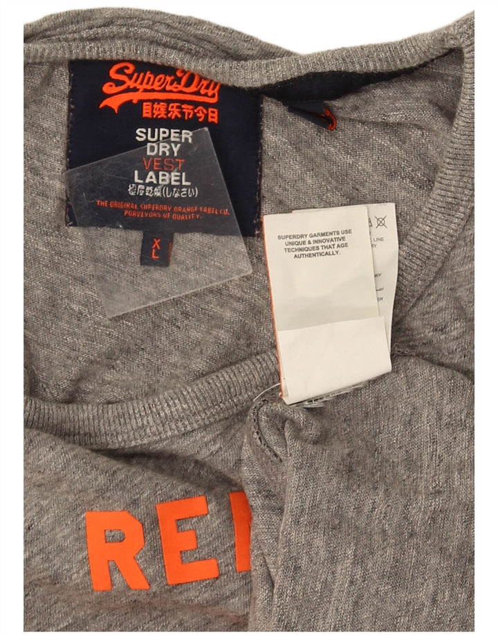 Superdry Herre grafisk vest Top XL Grå Colourblock Bomuld