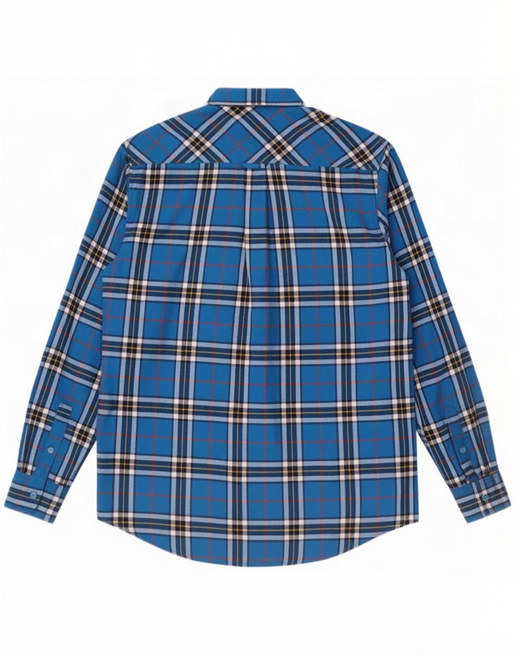 James Pringle herre flannel skjorte lille blå ternet polyester