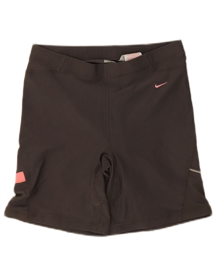 Nike sportsshorts til kvinder UK 10/12 Medium Sort Colourblock Polyester