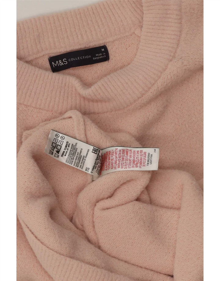 Marks & Spencer Dame Oversized Boat Neck Jumper Sweater UK 14 Medium Pink