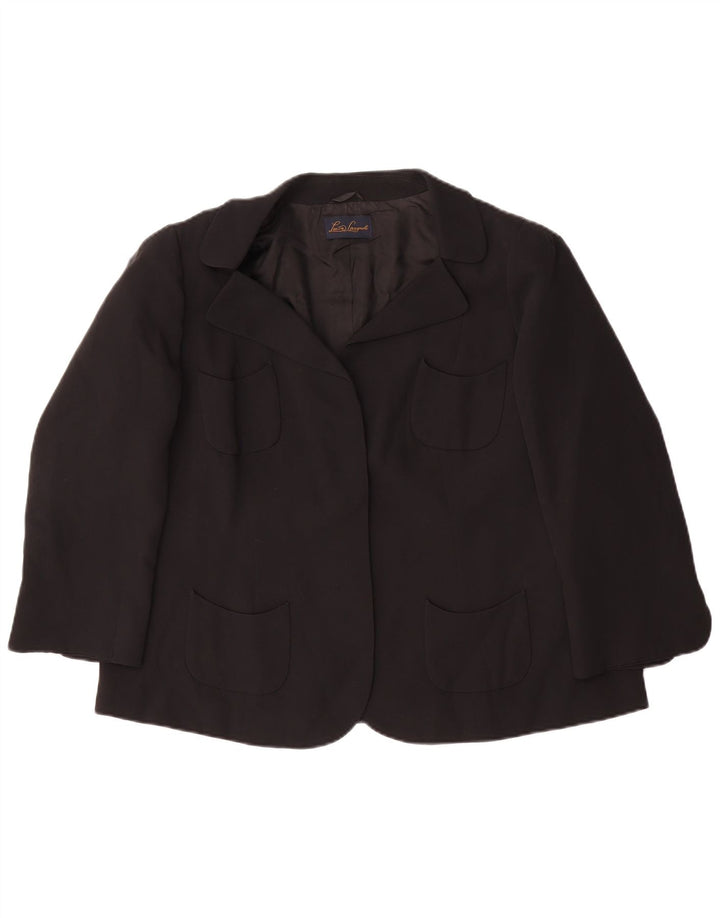 Luisa Spagnoli Dame Blazer Jacket UK 18 XL Sort Silke