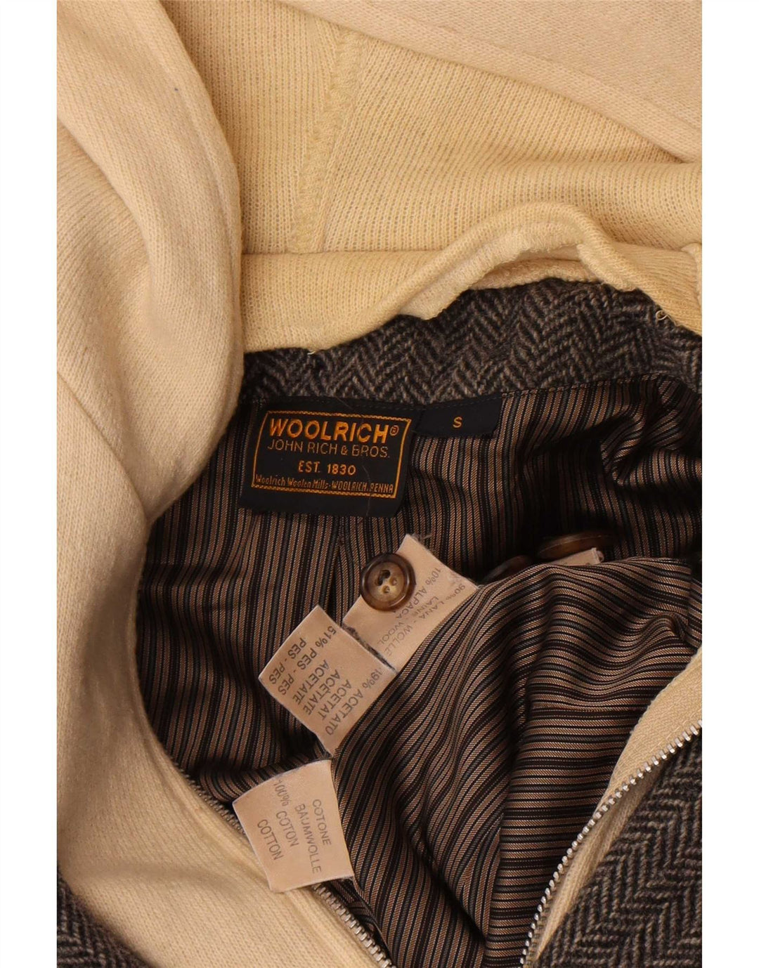 rig Dame 1 Knap Hætte Blazer Jacket UK 10 Small Grey Herringbone
