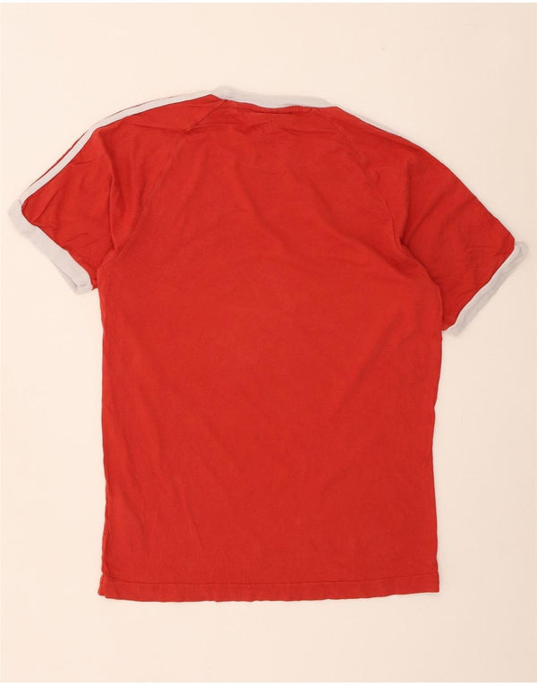 Adidas Herre T-Shirt Top Medium Rød Bomuld