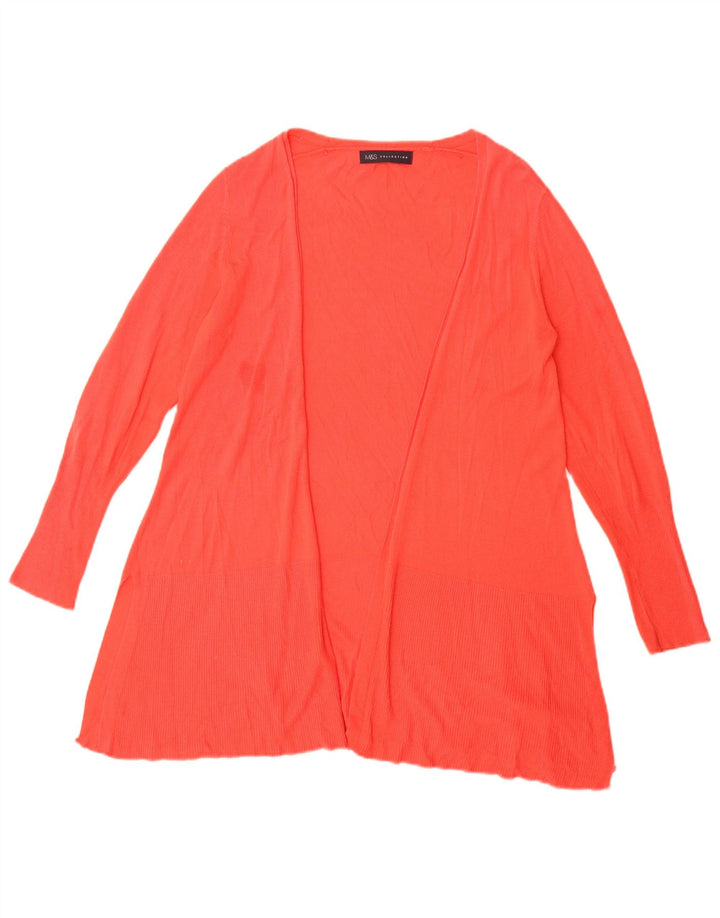 Marks & Spencer Womens Open Cardigan Sweater UK 12 Medium Red