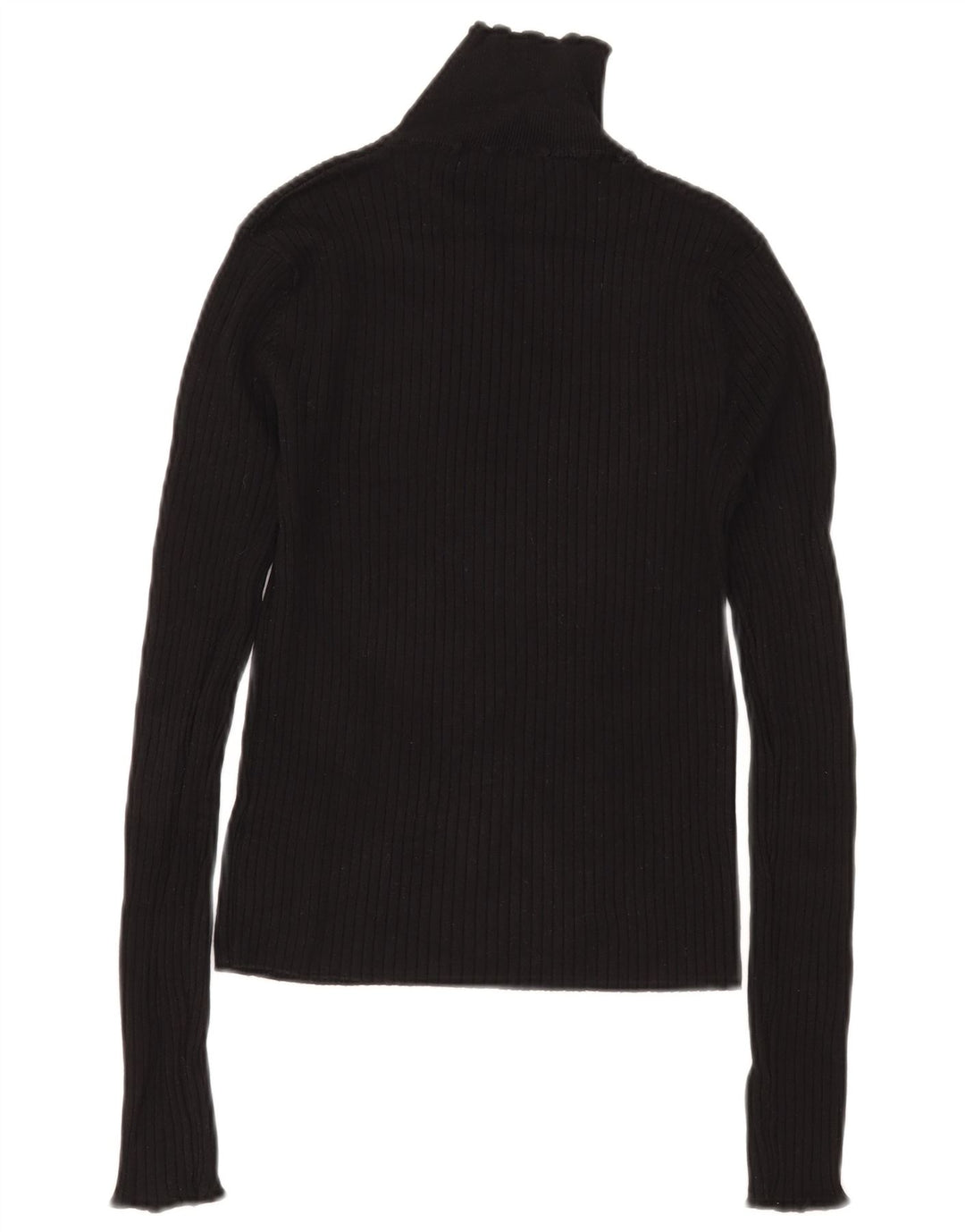 Zara Dame Turtle Neck Jumper Sweater UK 12 Medium Black Viscose