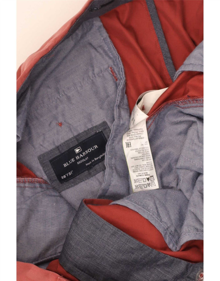 Marks & Spencer Herre Blue Harbor Regular Fit Chinobukser W38 L31 Rød