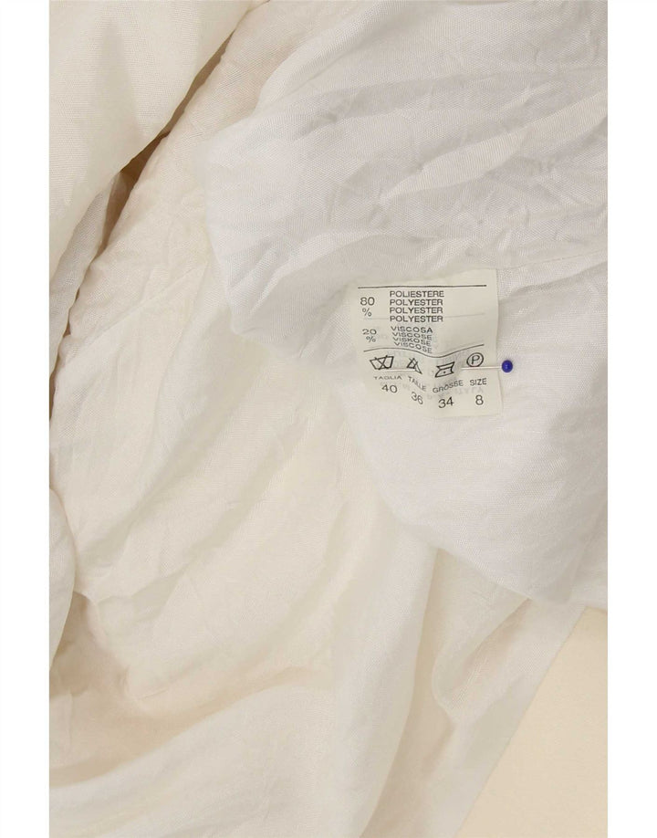 Vintage Trench Coat til kvinder UK 8 Small Off White Polyester