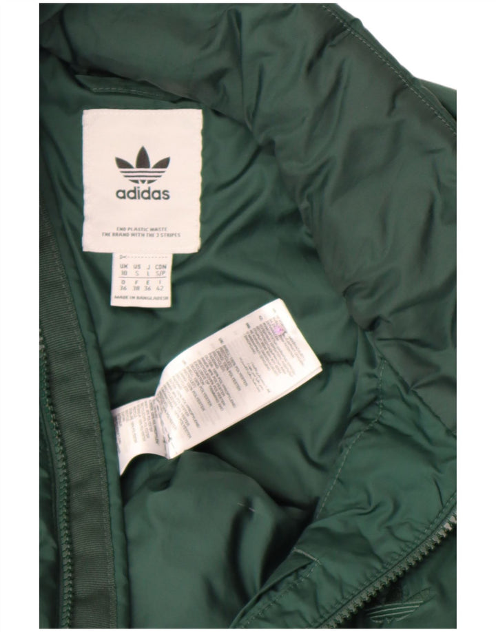 Adidas Dame Oversized Polstret Jakke UK 10 Lille Grøn Polyester
