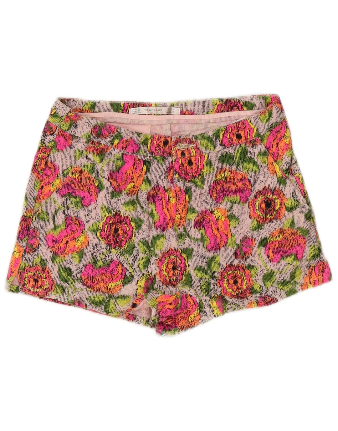 Zara Hot Pants til kvinder XS W24 Flerfarvet blomstret bomuld