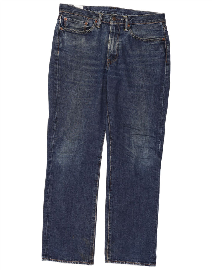 Levi's Herre 514 Straight Jeans W34 L32 Marineblå Bomuld