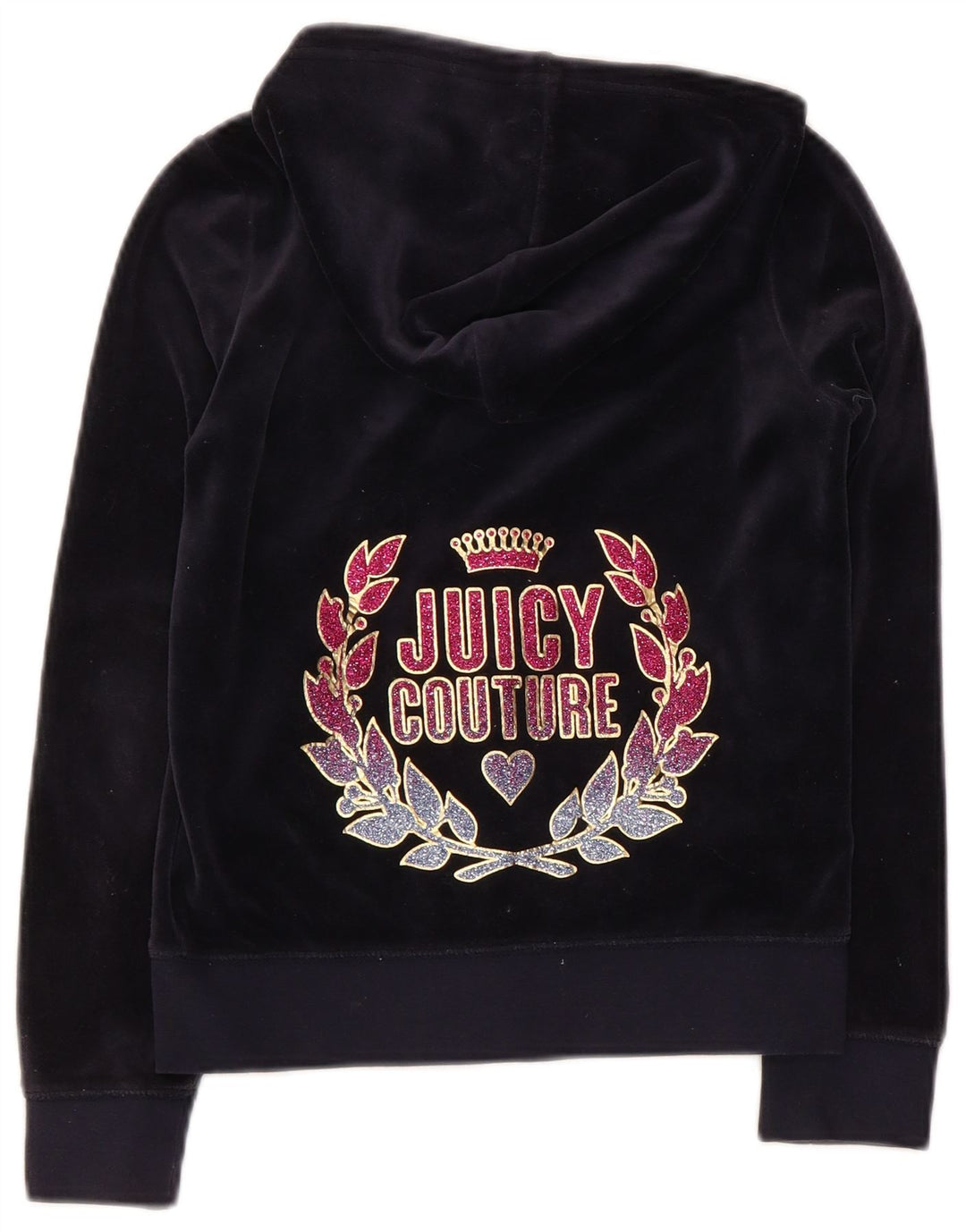 JUICY COUTURE piger grafisk hættetrøje med lynlås 9-10 år marineblå bomuld