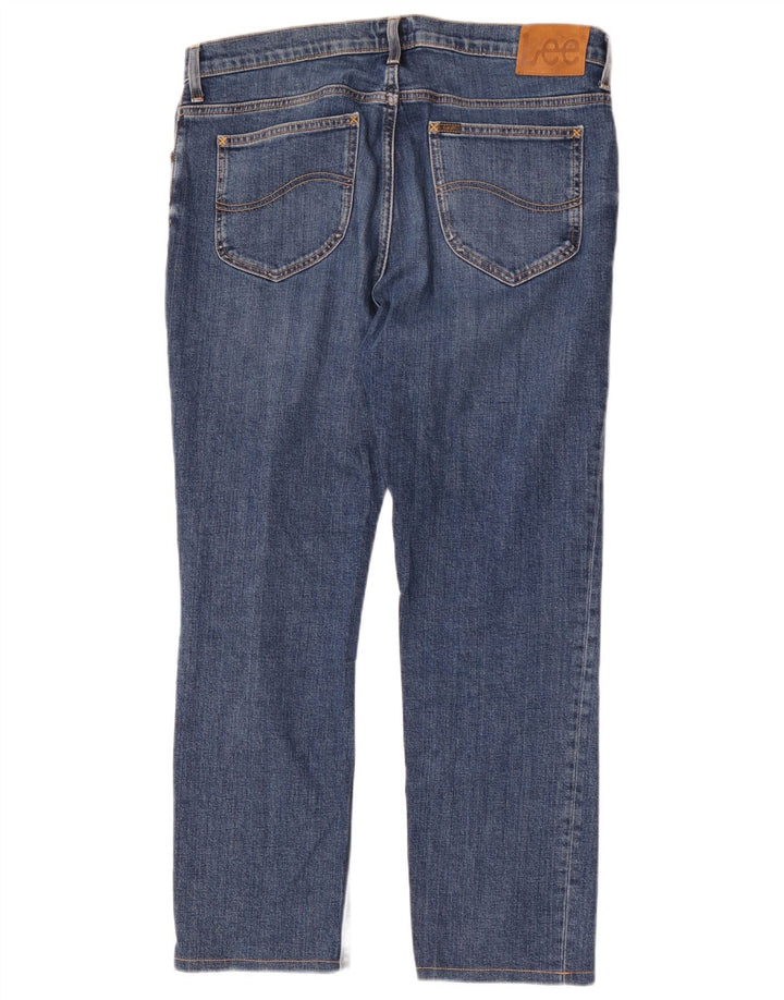 Lee Herre Rider Slim Jeans W34 L28 Blå Bomuld
